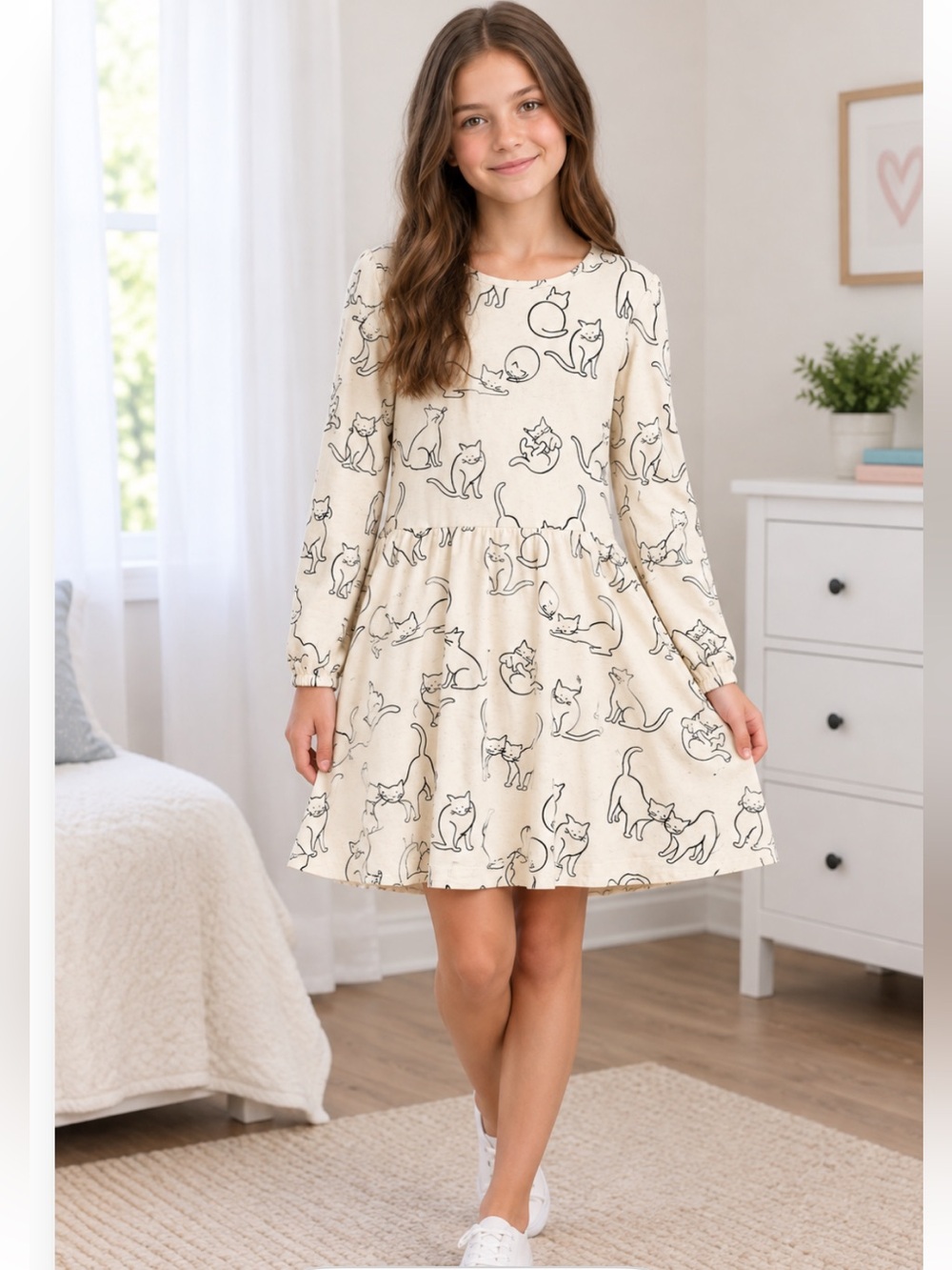 Jacadi Paris Girls cat dress Size 12